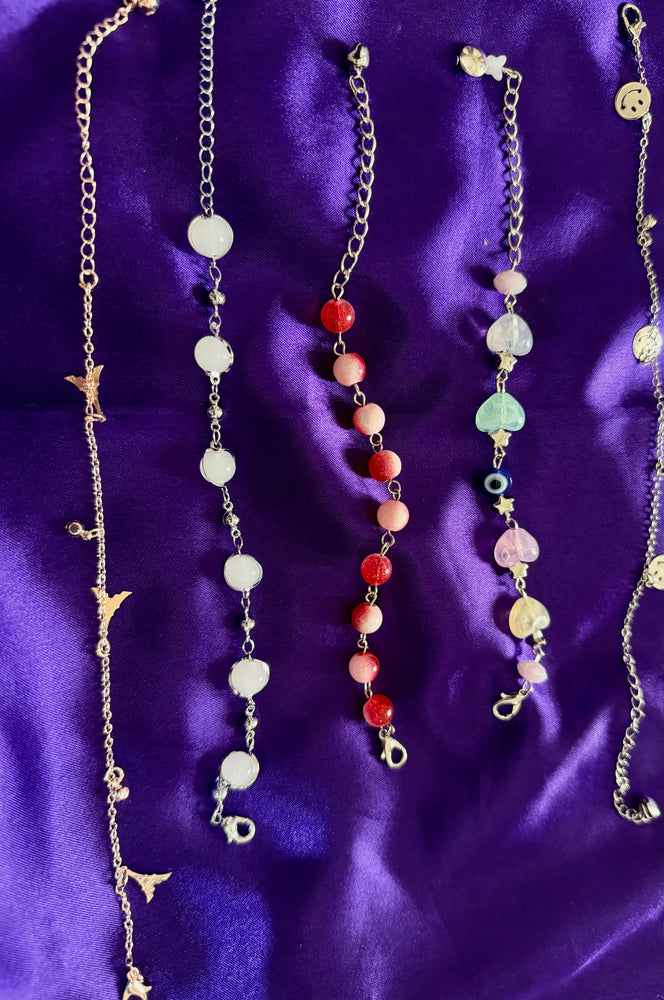 4 Piece Charm & Beaded Bracelet Set for Women – Cute Minimal Jewelry