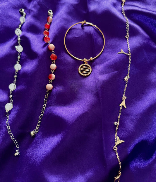 Minimal Charm & Beaded 4 Bracelet for Women – Stylish Daily Wear Jewelry