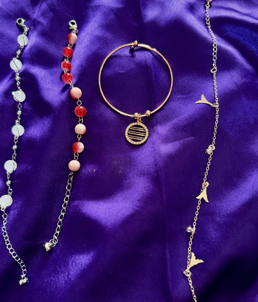 Minimal Charm & Beaded 4 Bracelet for Women – Stylish Daily Wear Jewelry