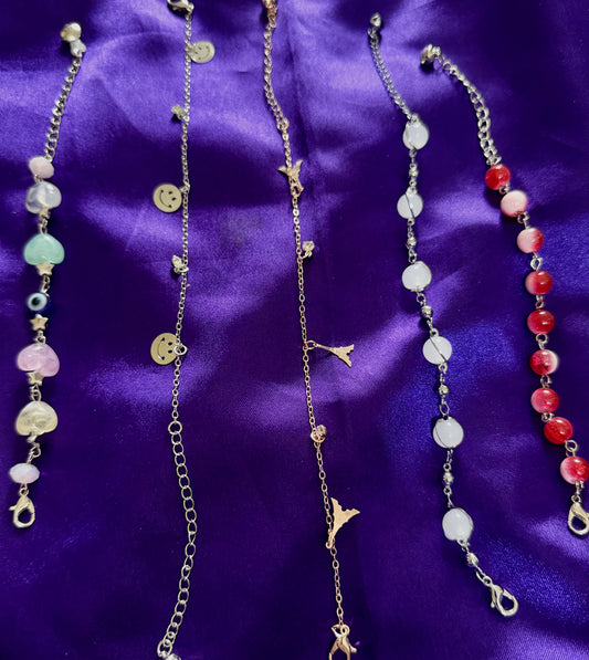 4 Piece Charm & Beaded Bracelet Set for Women – Cute Minimal Jewelry
