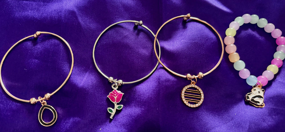 4 Piece Charm & Beaded Bracelet Set for Women – Cute Minimal Fashion Jewelry  Product Description