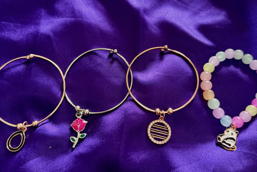 4 Piece Charm & Beaded Bracelet Set for Women – Cute Minimal Fashion Jewelry  Product Description