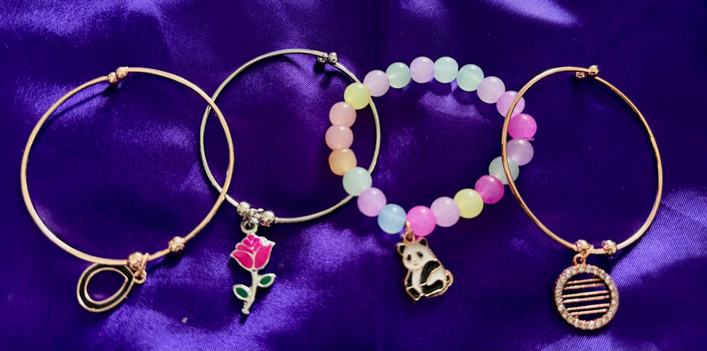4 Piece Charm & Beaded Bracelet Set for Women – Cute Minimal Fashion Jewelry  Product Description