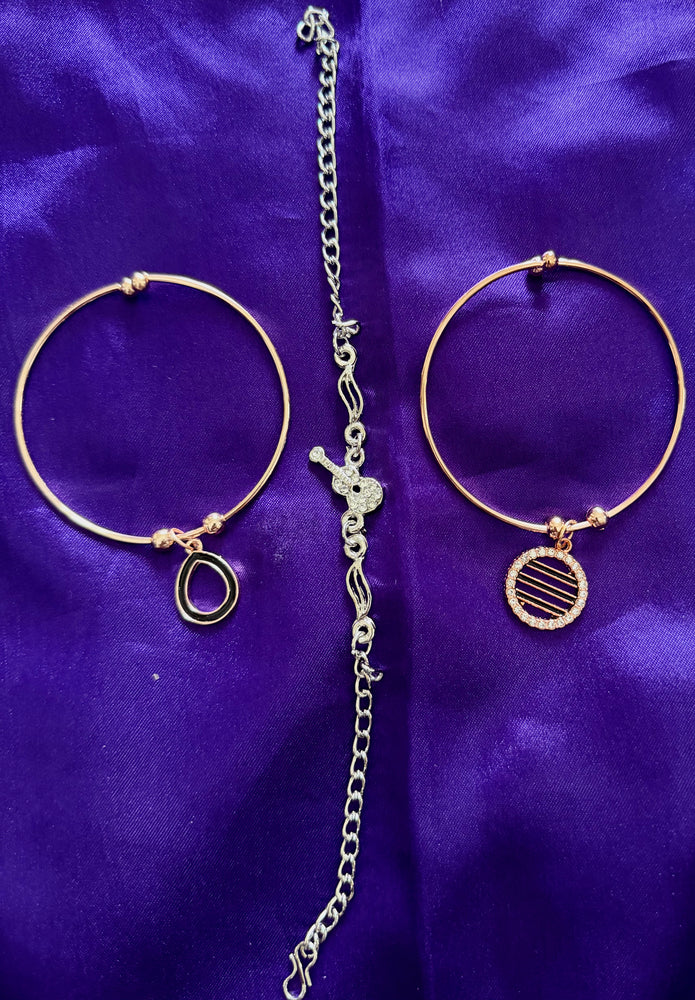 Rose Gold & Silver Plated Charm Bracelet for Women | Elegant Minimal Fashion Jewellery