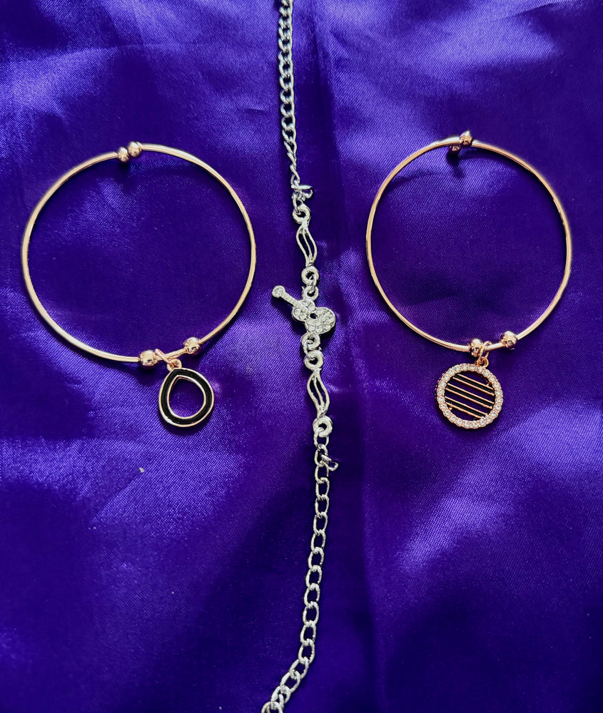 Rose Gold & Silver Plated Charm Bracelet for Women | Elegant Minimal Fashion Jewellery