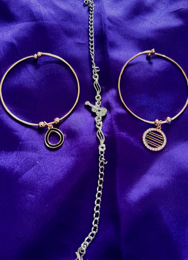 Rose Gold & Silver Plated Charm Bracelet for Women | Elegant Minimal Fashion Jewellery