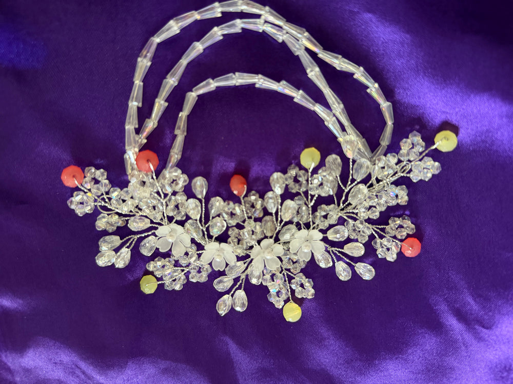 Floral Crystal Beaded Hair Band – Elegant Party Wear Hair Accessory for Women