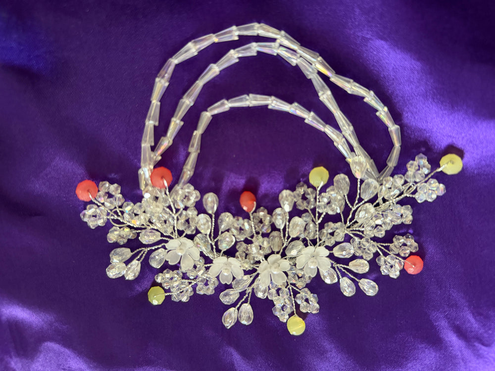 Floral Crystal Beaded Hair Band – Elegant Party Wear Hair Accessory for Women