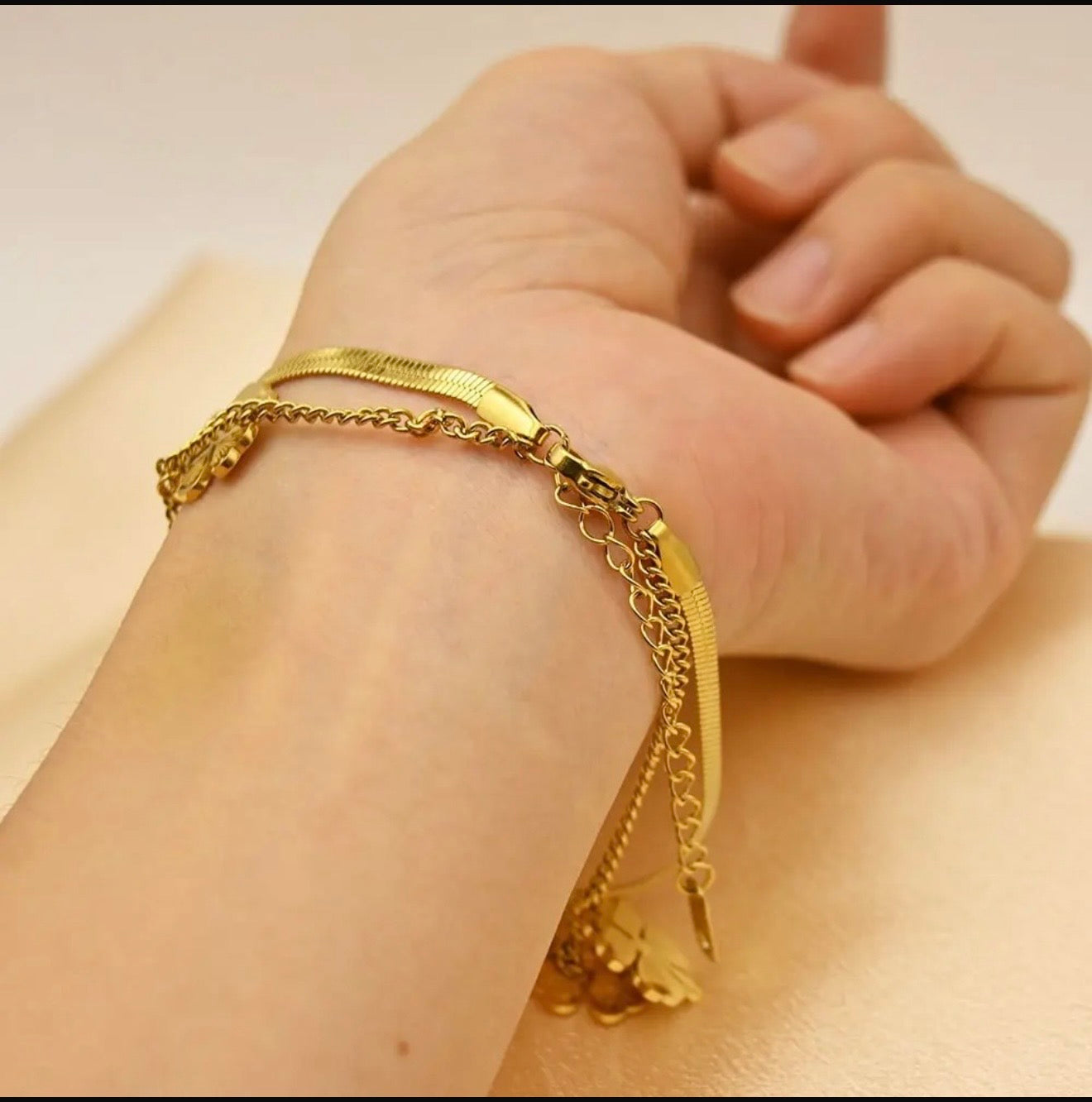 18K Gold Plated Anti Tarnish Butterfly Charm Bracelet | Waterproof Stainless Steel PVD Chain Jewelry