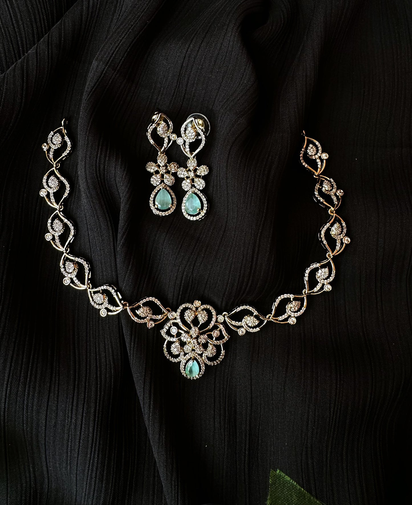 Silver/Teal green elegance