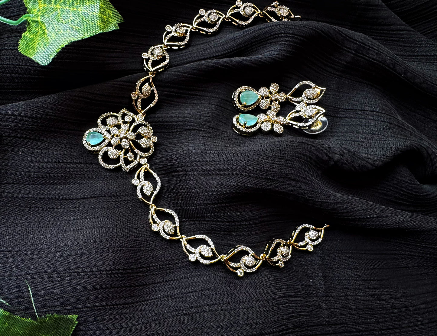 Silver/Teal green elegance