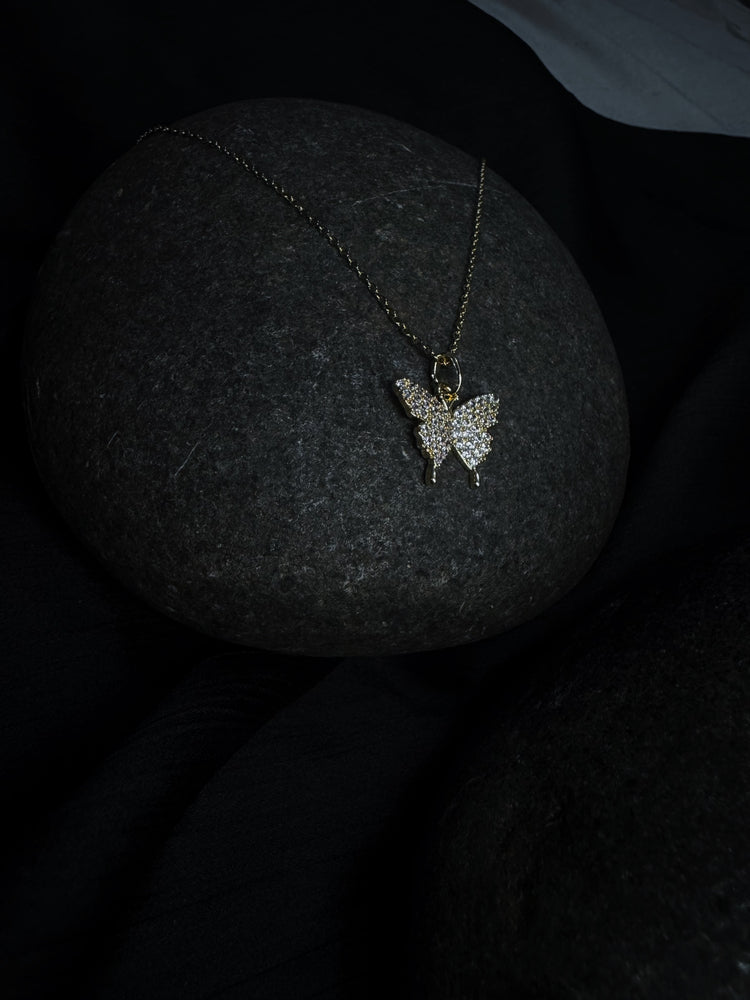 Gold Plated Butterfly Anti-Tarnish Pendant Necklace for Women – Elegant Minimal Party Wear Jewellery